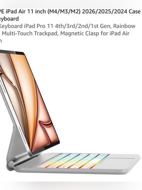 Universal iPad Air/Pro 11-inch Keyboard Case with Multi-Touch Trackpad - White